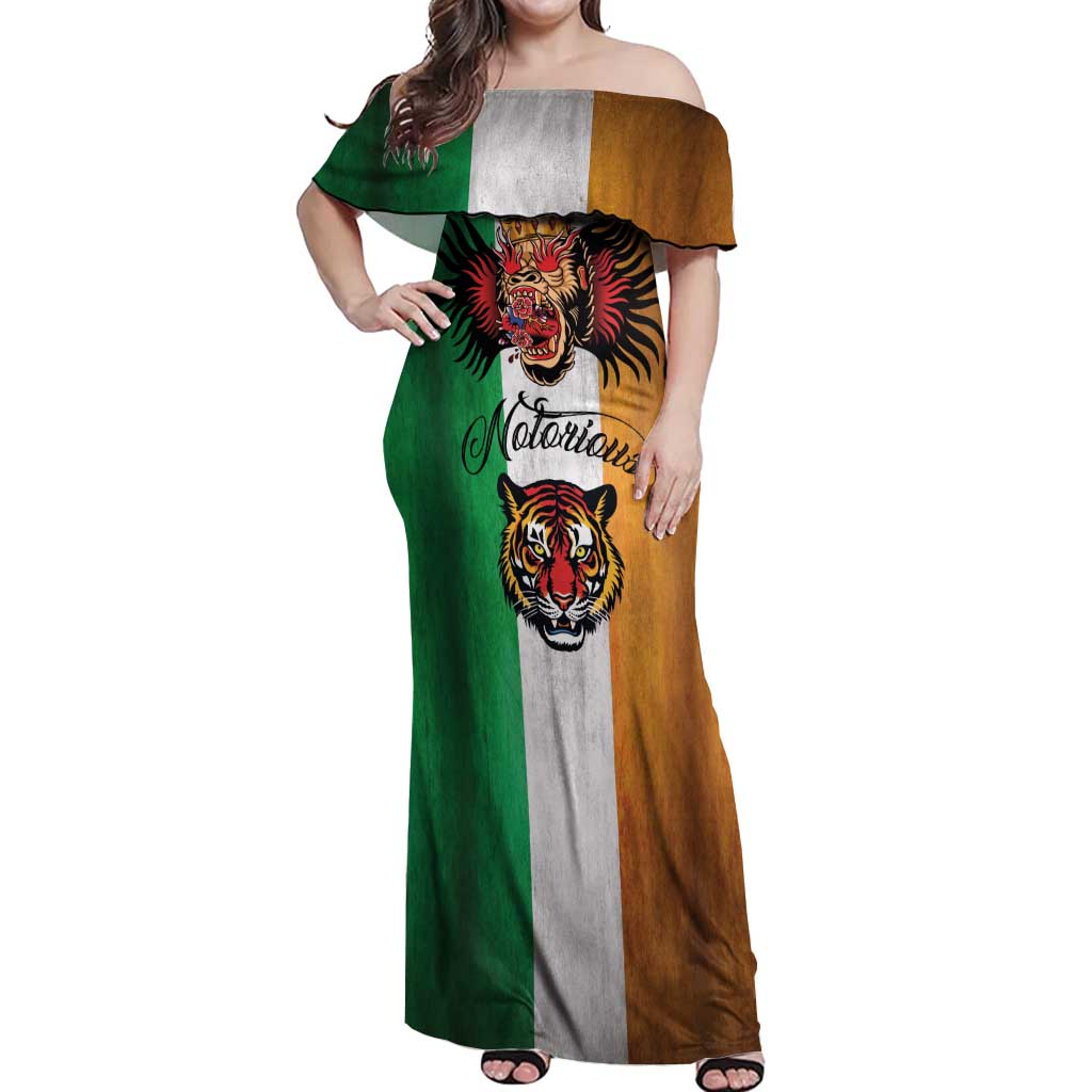 The Ireland - Notorious Off Shoulder Maxi Dress Old School Tattoos Grunge Style