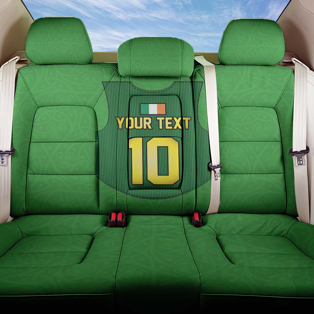 Custom Irish Rugby Back Car Seat Cover St Patrick's Day Style - Gilet Costume