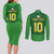 Custom Irish Rugby Couples Matching Long Sleeve Bodycon Dress and Long Sleeve Button Shirt St Patrick's Day Style - Gilet Costume