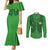 Custom Irish Rugby Couples Matching Mermaid Dress and Long Sleeve Button Shirt St Patrick's Day Style - Gilet Costume