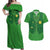 Custom Irish Rugby Couples Matching Off Shoulder Maxi Dress and Hawaiian Shirt St Patrick's Day Style - Gilet Costume