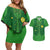 Custom Irish Rugby Couples Matching Off Shoulder Short Dress and Hawaiian Shirt St Patrick's Day Style - Gilet Costume