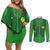 Custom Irish Rugby Couples Matching Off Shoulder Short Dress and Long Sleeve Button Shirt St Patrick's Day Style - Gilet Costume