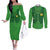 Custom Irish Rugby Couples Matching Off The Shoulder Long Sleeve Dress and Long Sleeve Button Shirt St Patrick's Day Style - Gilet Costume