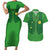 Custom Irish Rugby Couples Matching Short Sleeve Bodycon Dress and Hawaiian Shirt St Patrick's Day Style - Gilet Costume