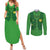 Custom Irish Rugby Couples Matching Summer Maxi Dress and Long Sleeve Button Shirt St Patrick's Day Style - Gilet Costume