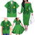 Custom Irish Rugby Family Matching Off The Shoulder Long Sleeve Dress and Hawaiian Shirt St Patrick's Day Style - Gilet Costume