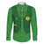 Custom Irish Rugby Family Matching Off The Shoulder Long Sleeve Dress and Hawaiian Shirt St Patrick's Day Style - Gilet Costume