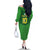 Custom Irish Rugby Family Matching Off The Shoulder Long Sleeve Dress and Hawaiian Shirt St Patrick's Day Style - Gilet Costume