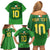 Custom Irish Rugby Family Matching Off Shoulder Short Dress and Hawaiian Shirt St Patrick's Day Style - Gilet Costume