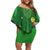 Custom Irish Rugby Family Matching Off Shoulder Short Dress and Hawaiian Shirt St Patrick's Day Style - Gilet Costume