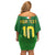 Custom Irish Rugby Family Matching Off Shoulder Short Dress and Hawaiian Shirt St Patrick's Day Style - Gilet Costume