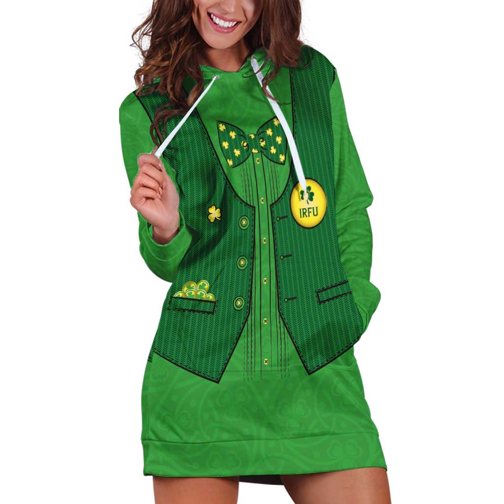 Custom Irish Rugby Hoodie Dress St Patrick's Day Style - Gilet Costume