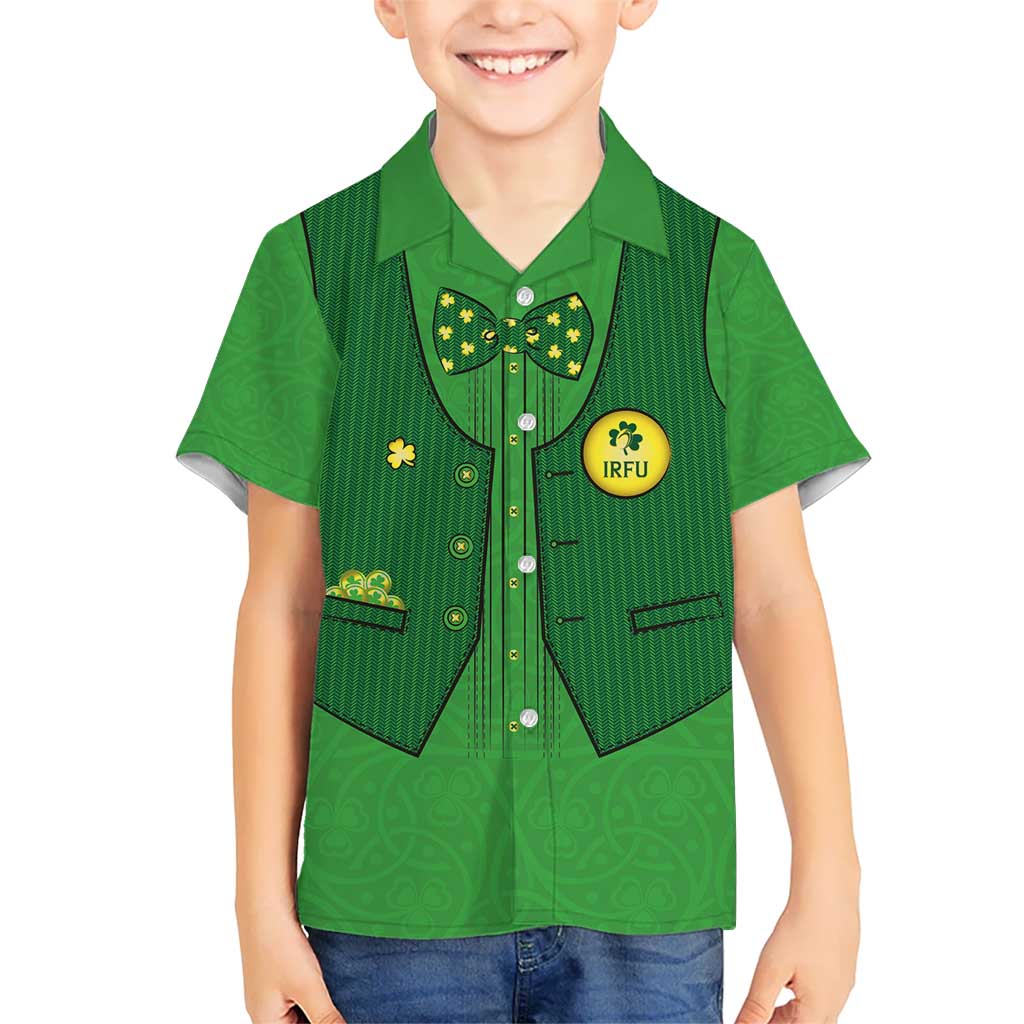 Custom Irish Rugby Kid Hawaiian Shirt St Patrick's Day Style - Gilet Costume