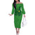 Custom Irish Rugby Off The Shoulder Long Sleeve Dress St Patrick's Day Style - Gilet Costume