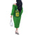 Custom Irish Rugby Off The Shoulder Long Sleeve Dress St Patrick's Day Style - Gilet Costume