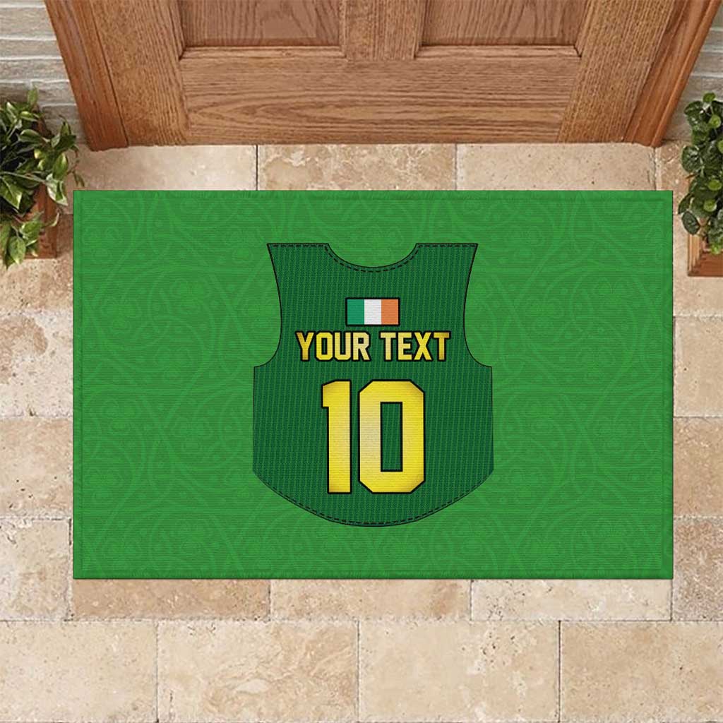 Custom Irish Rugby Rubber Doormat St Patrick's Day Style - Gilet Costume - Wonder Print Shop