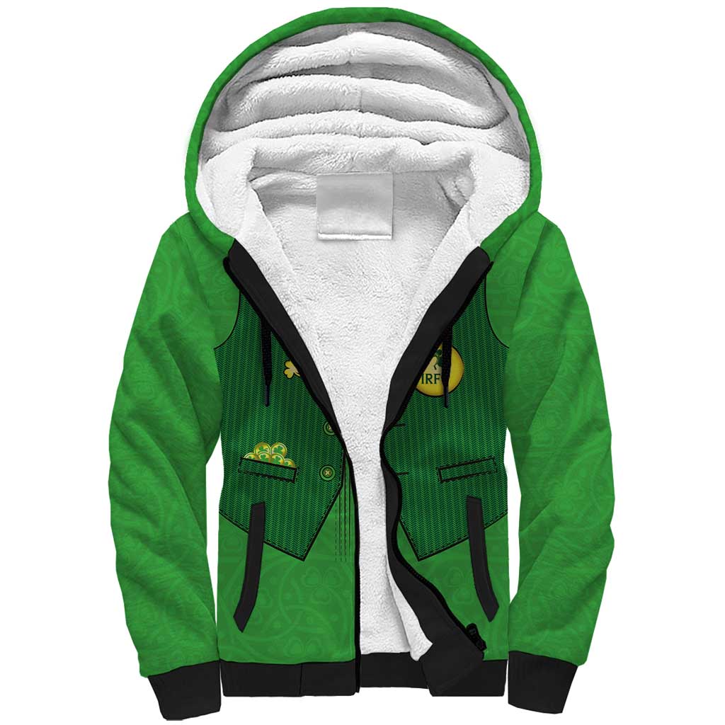 Custom Irish Rugby Sherpa Hoodie St Patrick's Day Style - Gilet Costume - Wonder Print Shop