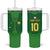 Custom Irish Rugby Tumbler With Handle St Patrick's Day Style - Gilet Costume - Wonder Print Shop