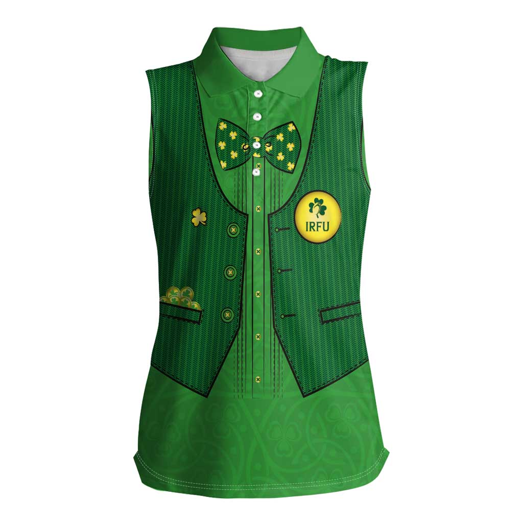 Custom Irish Rugby Women Sleeveless Polo Shirt St Patrick's Day Style - Gilet Costume