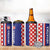 Croatia Hrvatska Checkerboard Half Style 4 in 1 Can Cooler Tumbler