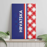 Canvas wall art showing HRVATSKA on blue left panel, red/white checker right panel