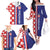 Croatia Hrvatska Checkerboard Half Style Family Matching Off The Shoulder Long Sleeve Dress and Hawaiian Shirt