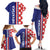 Croatia Hrvatska Checkerboard Half Style Family Matching Off The Shoulder Long Sleeve Dress and Hawaiian Shirt