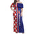 Croatia Hrvatska Checkerboard Half Style Family Matching Off Shoulder Maxi Dress and Hawaiian Shirt