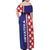 Croatia Hrvatska Checkerboard Half Style Family Matching Off Shoulder Maxi Dress and Hawaiian Shirt