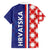 Croatia Hrvatska Checkerboard Half Style Family Matching Off Shoulder Short Dress and Hawaiian Shirt