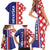 Croatia Hrvatska Checkerboard Half Style Family Matching Short Sleeve Bodycon Dress and Hawaiian Shirt