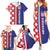 Croatia Hrvatska Checkerboard Half Style Family Matching Summer Maxi Dress and Hawaiian Shirt