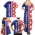 Croatia Hrvatska Checkerboard Half Style Family Matching Summer Maxi Dress and Hawaiian Shirt