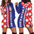 Croatia Hrvatska Checkerboard Half Style Hoodie Dress