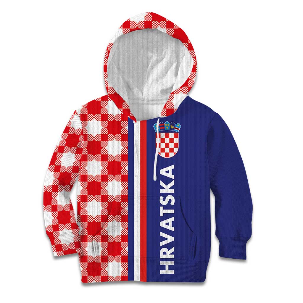 Croatia Hrvatska Checkerboard Half Style Kid Hoodie