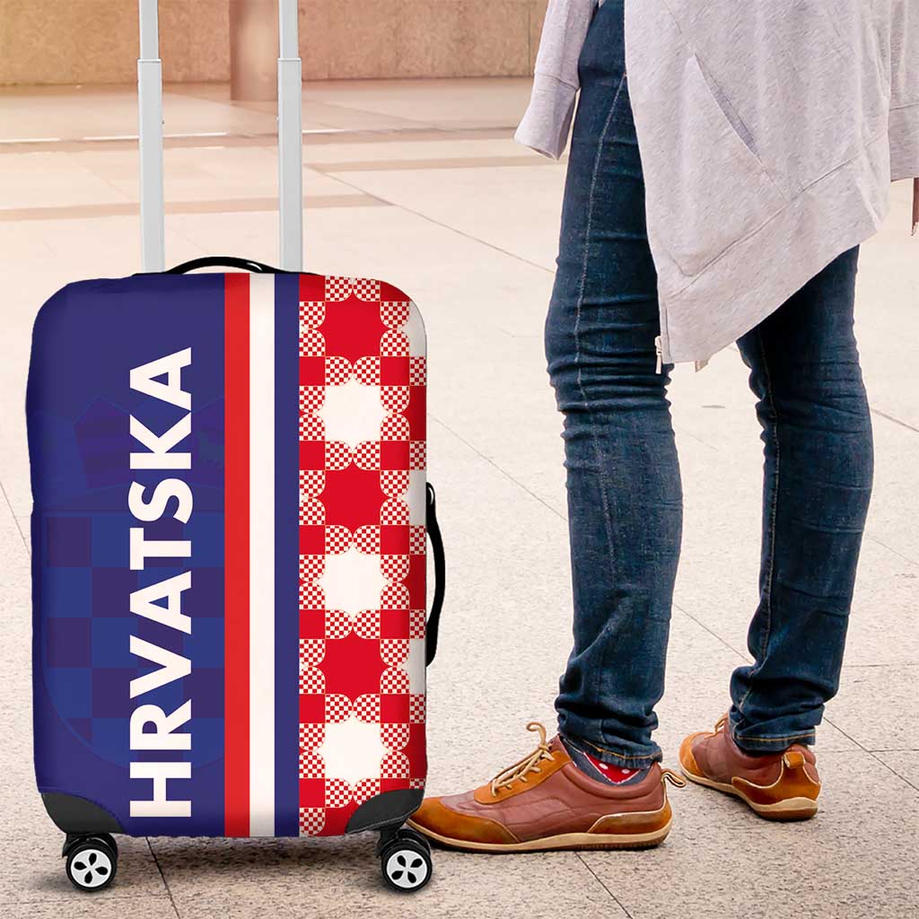 Croatia Hrvatska Checkerboard Half Style Luggage Cover