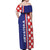 Croatia Hrvatska Checkerboard Half Style Off Shoulder Maxi Dress