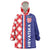 Croatia Hrvatska Checkerboard Half Style Wearable Blanket Hoodie