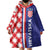 Croatia Hrvatska Checkerboard Half Style Wearable Blanket Hoodie