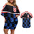 Custom Croatia Kockasti Football Jersey Couples Matching Off Shoulder Short Dress and Hawaiian Shirt