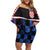 Custom Croatia Kockasti Football Jersey Family Matching Off Shoulder Short Dress and Hawaiian Shirt