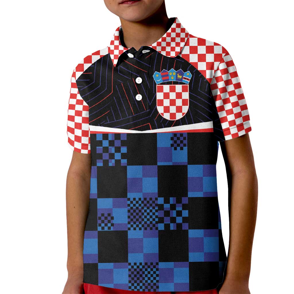 Custom Croatia Kockasti Football Jersey Kid Polo Shirt