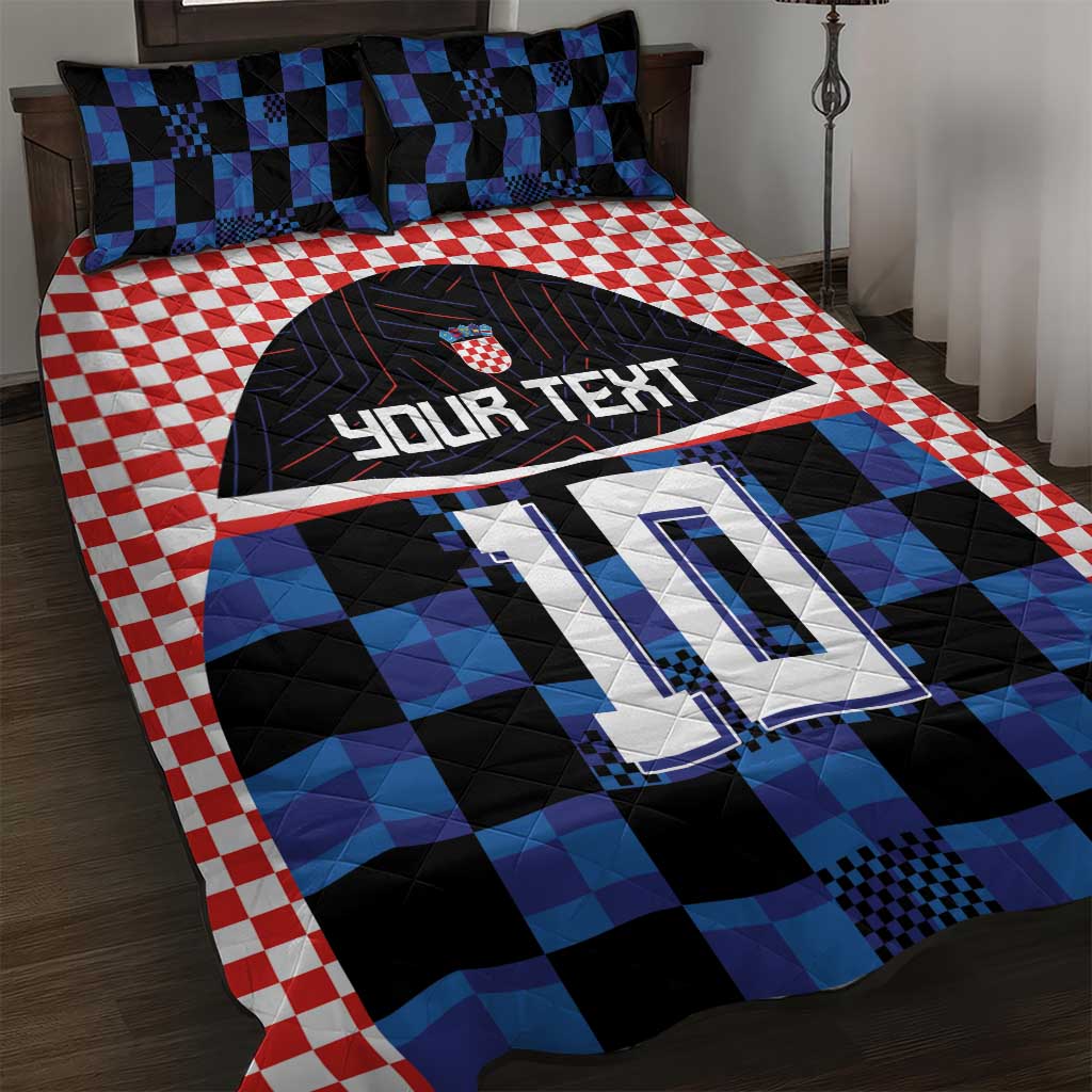 Custom Croatia Kockasti Football Jersey Quilt Bed Set - Wonder Print Shop