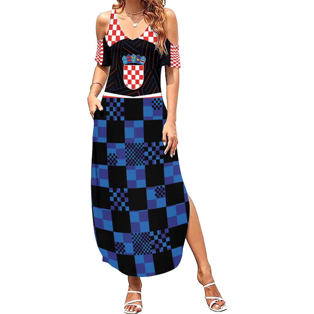 Custom Croatia Kockasti Football Jersey Summer Maxi Dress - Wonder Print Shop