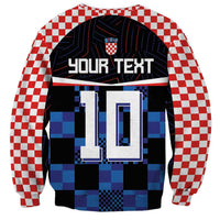 Custom football jersey sweatshirt with Your Text, large 90 front, checkered sleeves