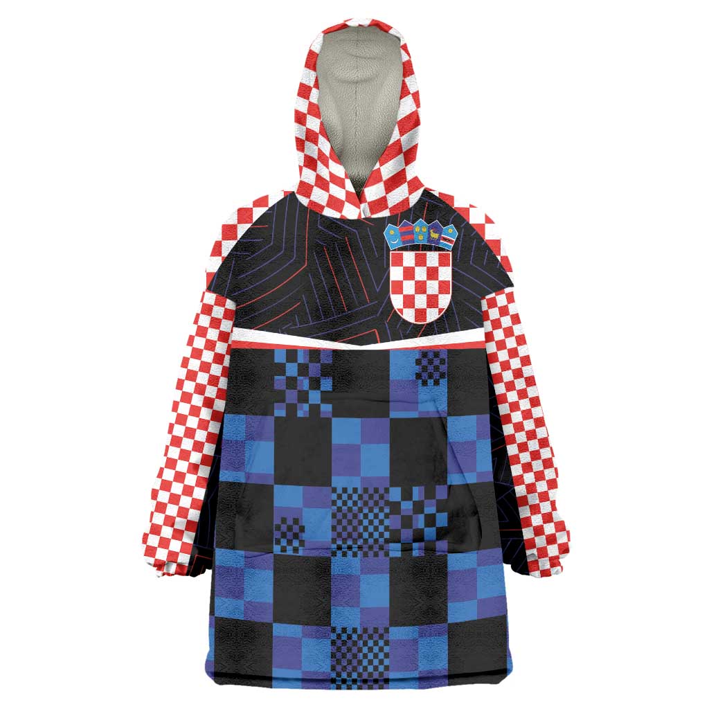 Custom Croatia Kockasti Football Jersey Wearable Blanket Hoodie