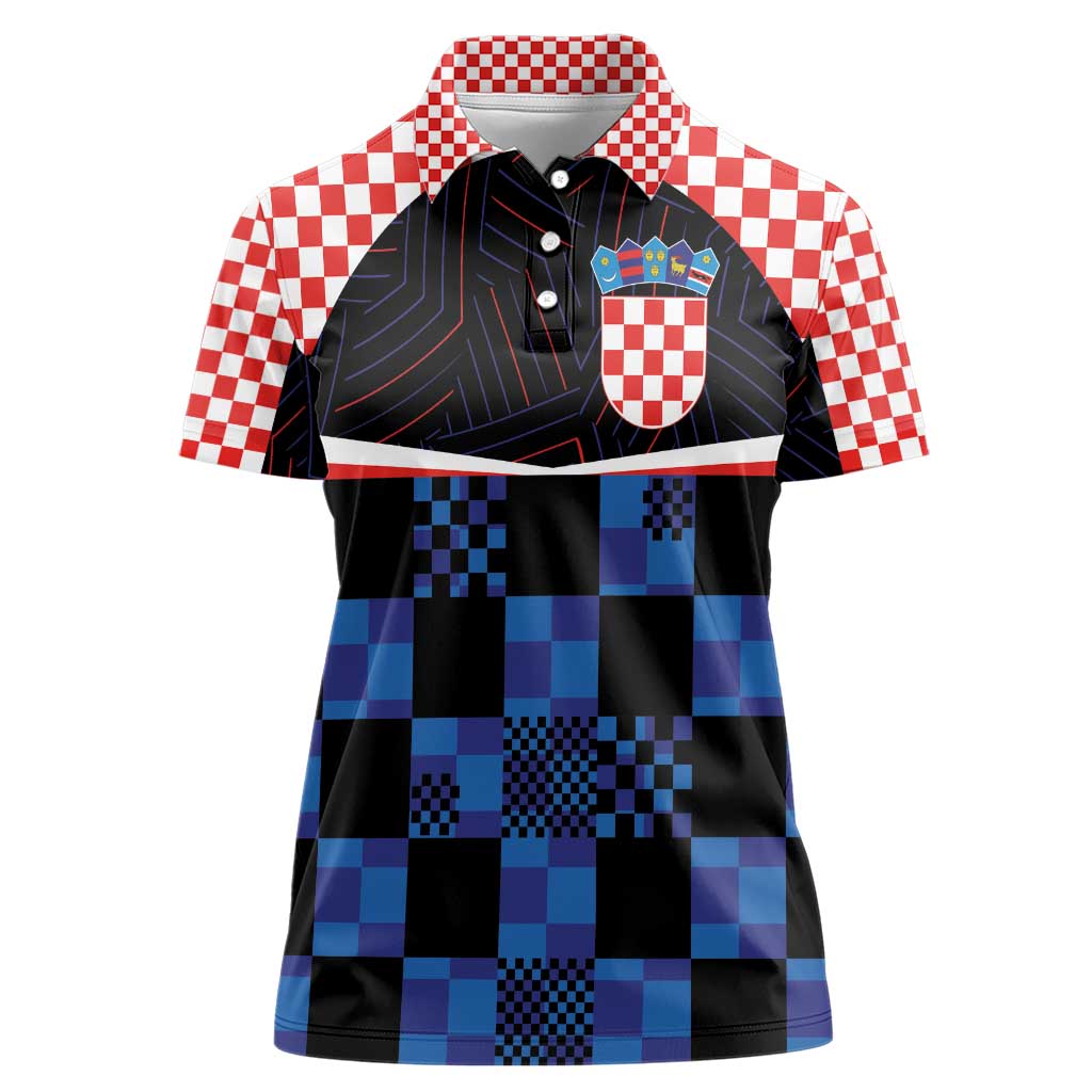 Custom Croatia Kockasti Football Jersey Women Polo Shirt - Wonder Print Shop