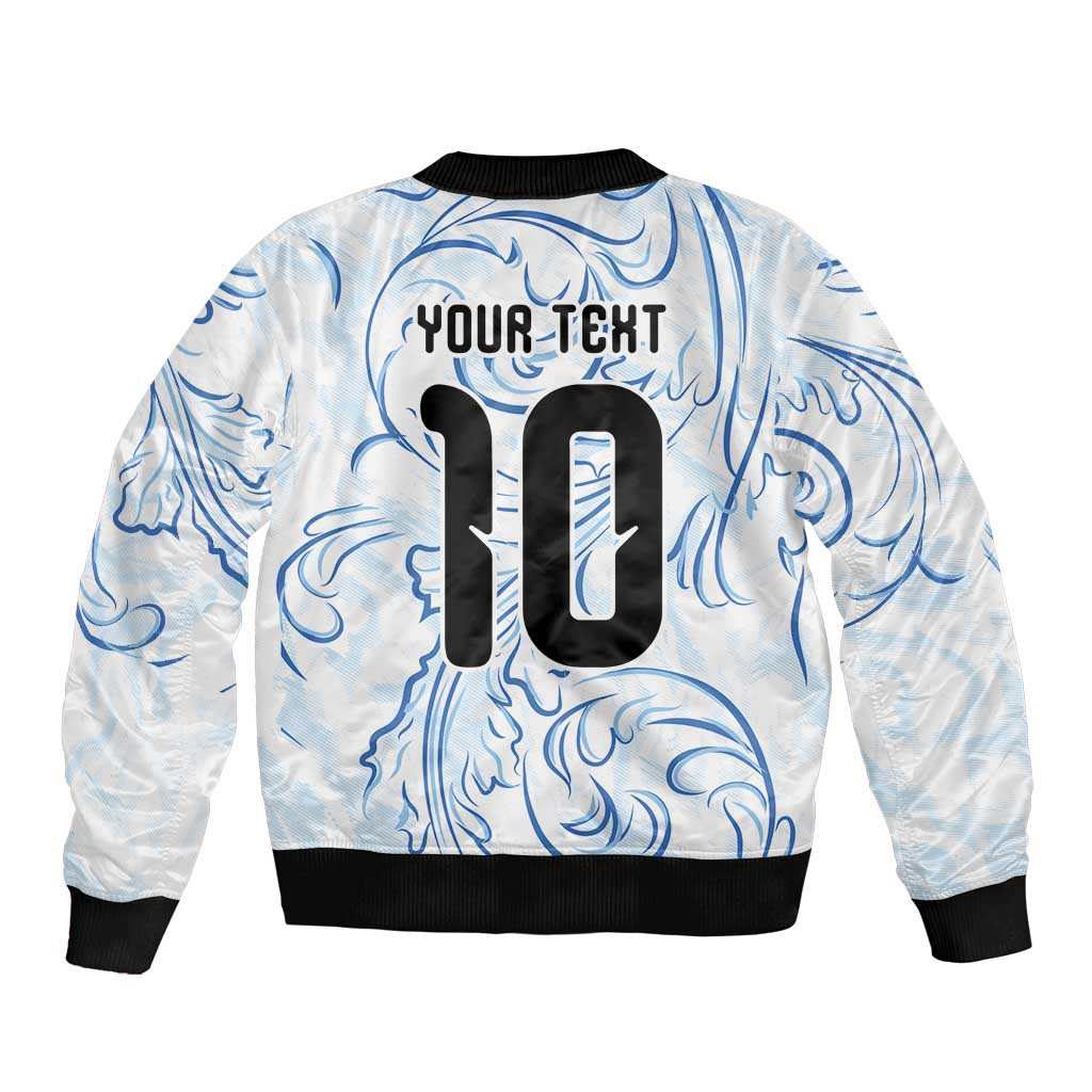 Custom Argentina Football Bomber Jacket Artistic Pattern-Paintings Inspired White Color - Wonder Print Shop