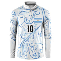 Custom Argentina Football Button Sweatshirt Artistic Pattern-Paintings Inspired White Color - Wonder Print Shop